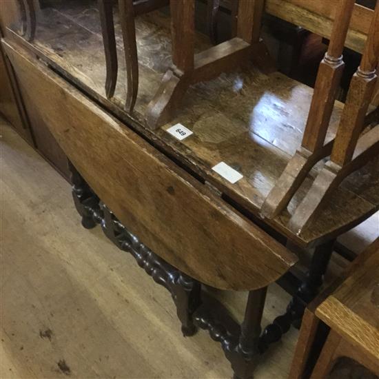 Late 18thC oak oval topped gateleg table